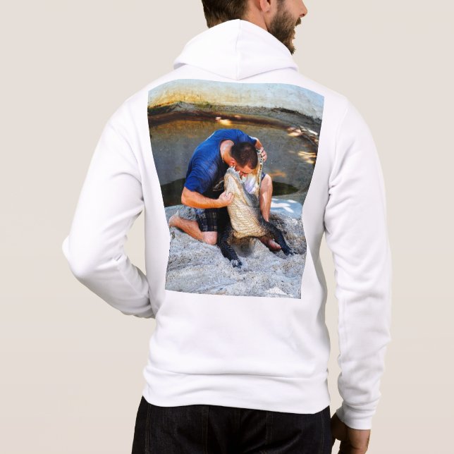 Alligator wrestler med huvudet i munnen t shirt (Baksida)