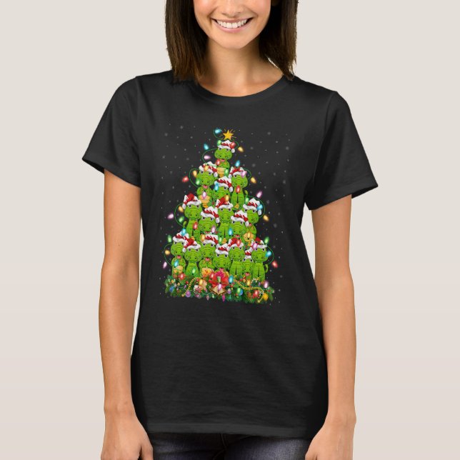 Alligator  Xmas Lights Santa Alligator Christmas T T Shirt (Framsida)