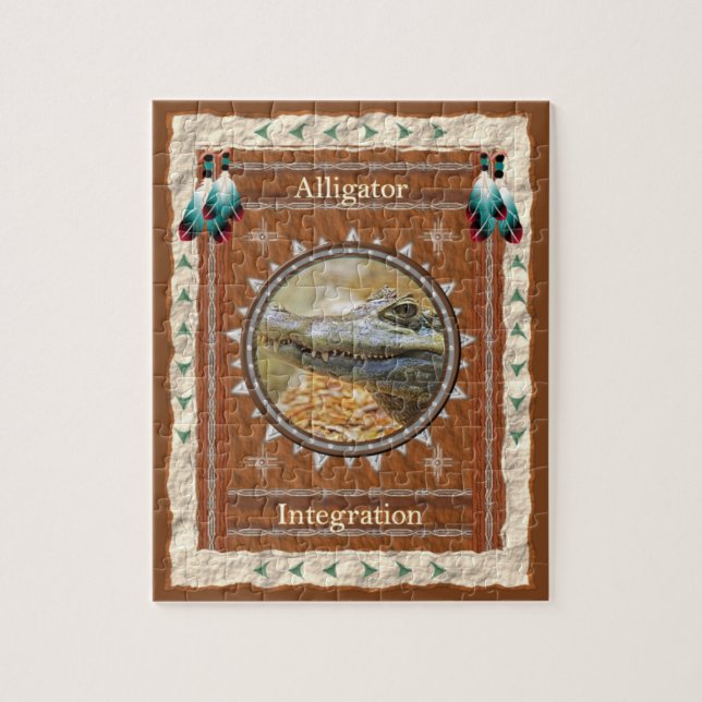 Alligatorintegration - Pussel med gåvboll  (Vertikal)