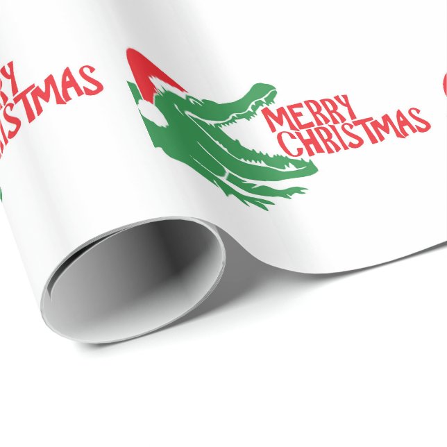 Alligatorjul som slår in papper presentpapper (Rullad Hörn)