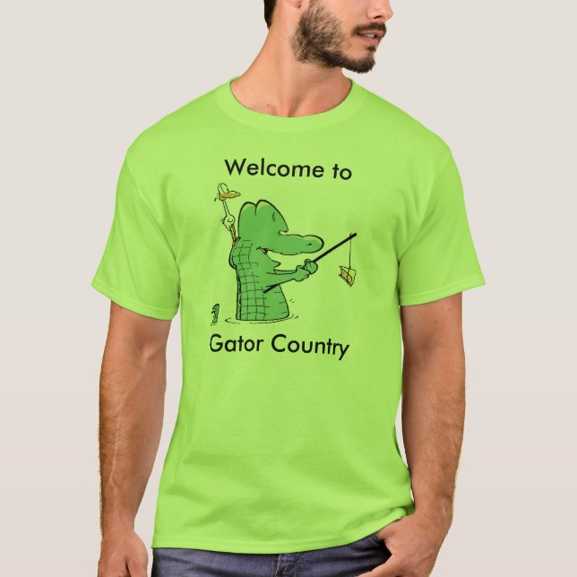 Alligatorlandtecknad T Shirt (Framsida)
