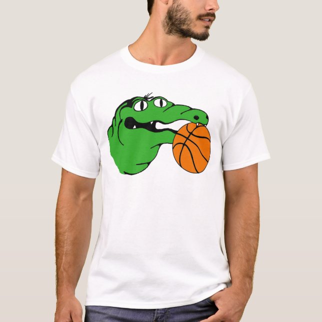 Alligatorn utrustar BASKET ingen ord T Shirt (Framsida)