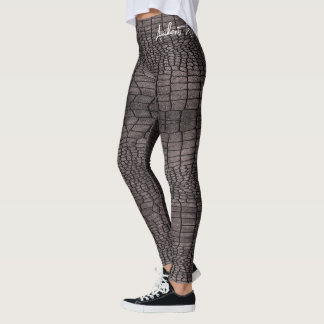 Alligatorns hudutformning på ett lager leggings