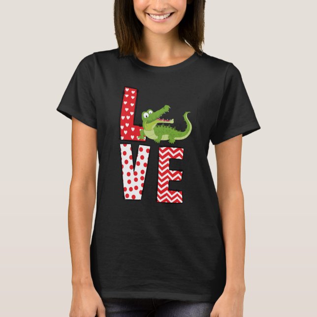 Alligators Valentines Day Love Valentine Cute Hear T Shirt (Framsida)