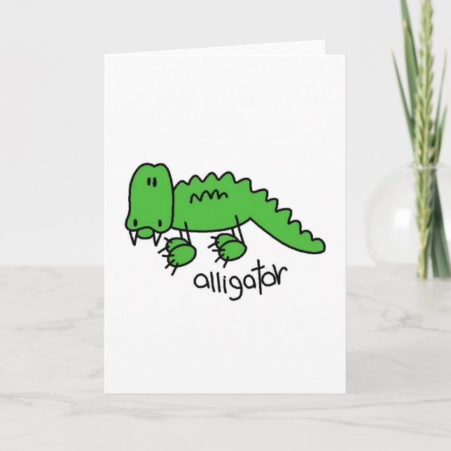 Alligatorstick figurkort kort (Framsida)