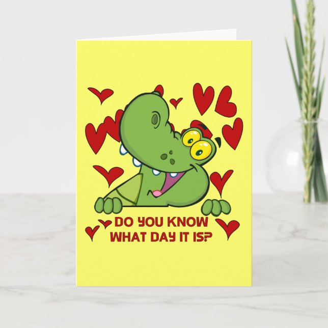 Alligatorvalentines day helgkort (Framsida)