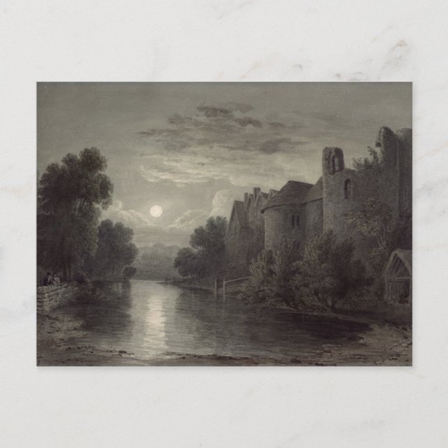 Allington Castle, nära Maidstone, Kent; Moonlight Vykort (Framsida)