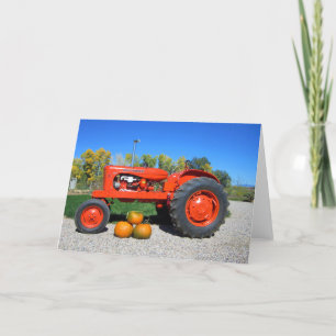 Allis Chalmers Tractor och Pumpkins Greeting Card Helgkort