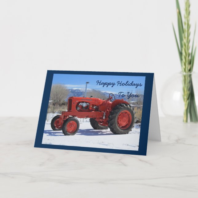 Allis Chalmers WD45 1955 Julhälsningar kortet Helgkort (Framsida)