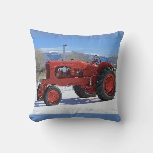 Allis Chalmers WD45 1955 Tractor in Snö Pillow Kudde (Framsida)