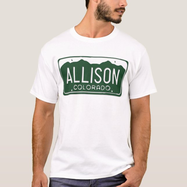 ALLISON Colorado registreringsskyltT-tröja Tröja (Framsida)