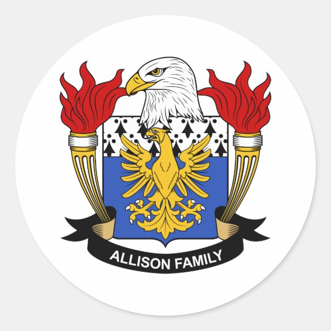 Allison Family Crest Runt Klistermärke (Framsida)