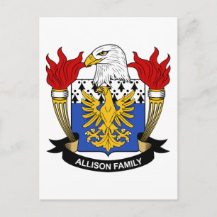 Allison Family Crest Vykort