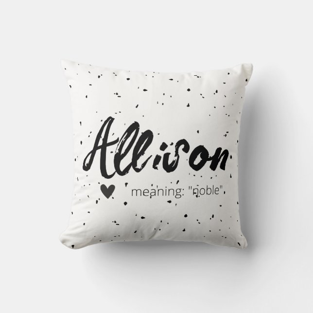 Allison Namn betyder minimalt Modern Peckle Pillow Kudde (Framsida)