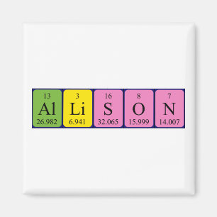 Allison Periodisk magnet bord namn