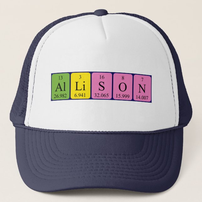 Allison Periodiska bord namn hat Keps (Framsida)