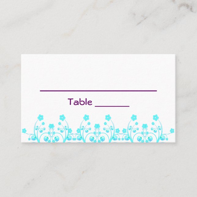 Allison Rachel Bat mitzvah Bord Card Placeringskort (Framsida)