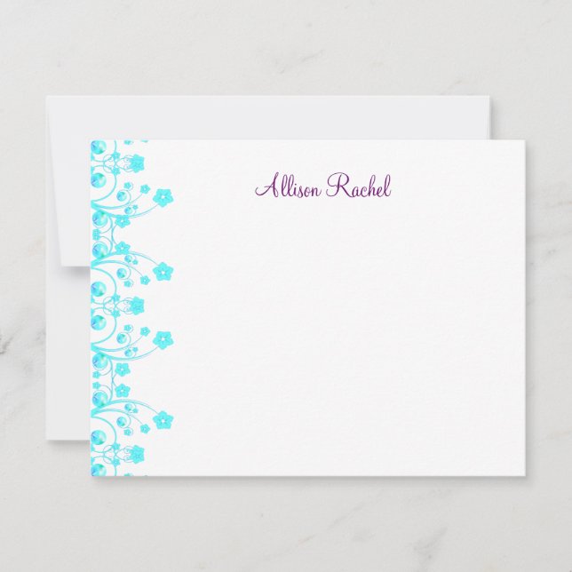 Allison Rachel Flowers & Pearls Tack Anteckningskort (Framsida)