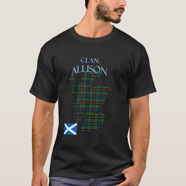 Allison Scottish Klan Tartan Scotland T Shirt (Framsida)