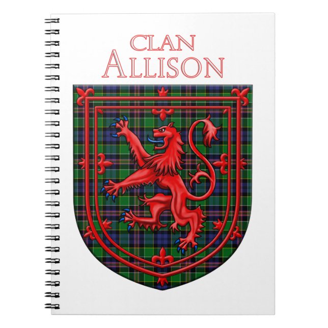 Allison Tartan Scottish Play Lejon Rampant Anteckningsbok (Framsidan)