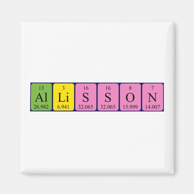 Allisson Perisonson bord namn magnet (Framsidan)