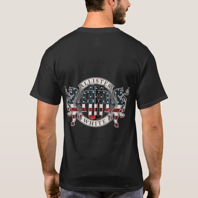 Allister White Patriotic Vapensköld T Shirt (Baksida)