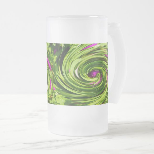Allium Abstrakt Frosted Glass Beer Mugg (Framsida höger)