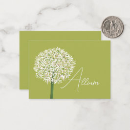 Allium Blomma Botanisk Konst | Elegant Flora Anteckningskort
