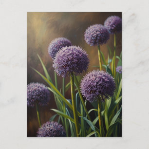 Allium blommor vykort