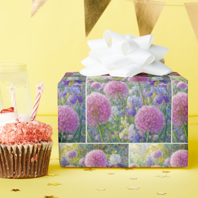 Allium och Iris Sommarträdgård Presentpapper (Födelsedagsfest)