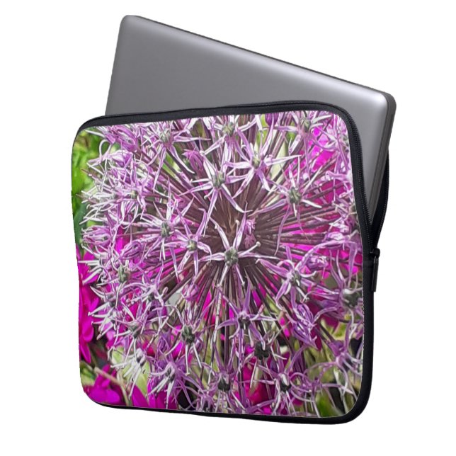 Allium & Summer Flowers Electronics Bag Laptop Fodral (Framsidan Vänster)