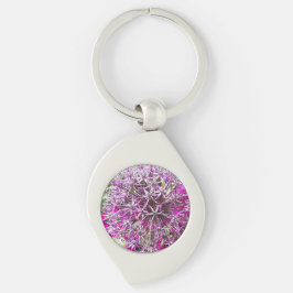 Allium & Summer Flowers Metall Swirl Silverfärgad Nyckelring