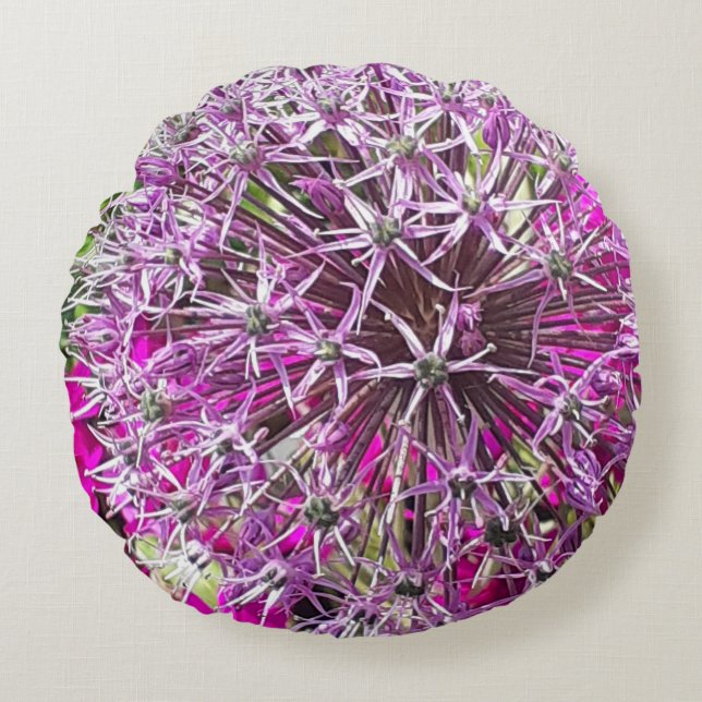 Allium & Summer Flowers Rund Kudde (Framsidan)