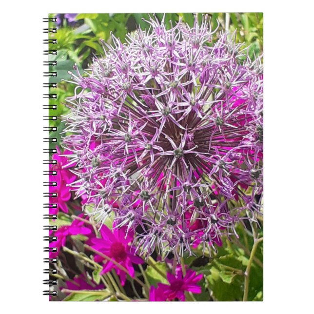 Allium & Summer Flowers Spiral bärbar dator Anteckningsbok (Framsidan)
