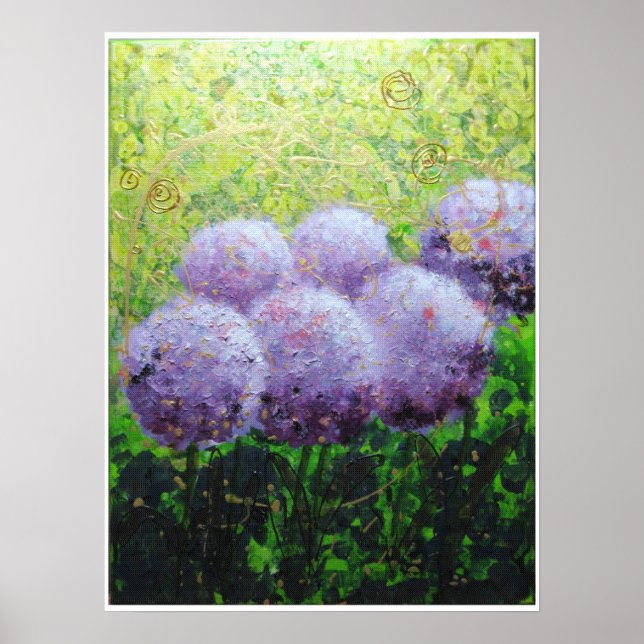 Alliums at Laycock - Bee Lilli Semi Gloss 18 x 24 Poster (Framsidan)