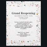 Allmän affärsverksamhet - återupptagande Terrazzo Reklamblad<br><div class="desc">Modern feminin terrazzo mönster med svart text.</div>