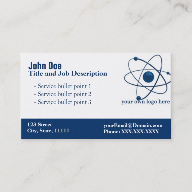 Allmän blåttelegantvisitkort visitkort (Framsida)