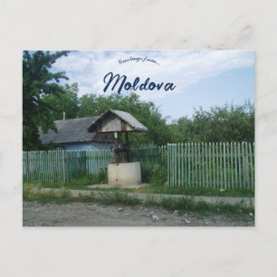 Allmän brunn i Moldavien Vykort