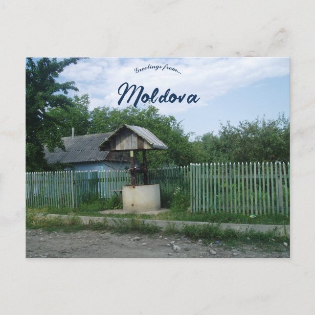 Allmän brunn i Moldavien Vykort (Framsida)