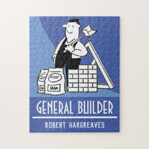 Allmän byggare med byggmaterial. pussel