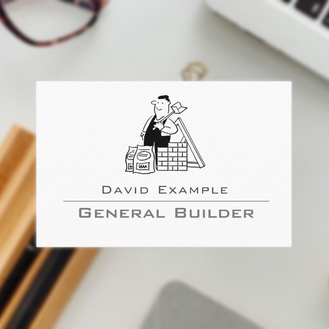 Allmän byggare med illustrationsaffkort visitkort (General Builder Calling Card)