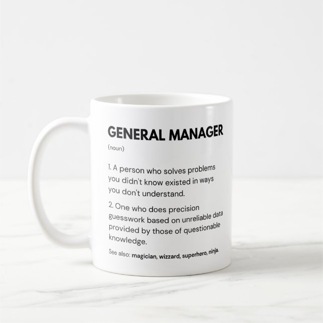 Allmän chef Företags Arbetsdefinition Kaffemugg (Vänster)