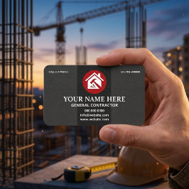 Allmän Entreprenör Professionell Kol & Röd Visitkort
