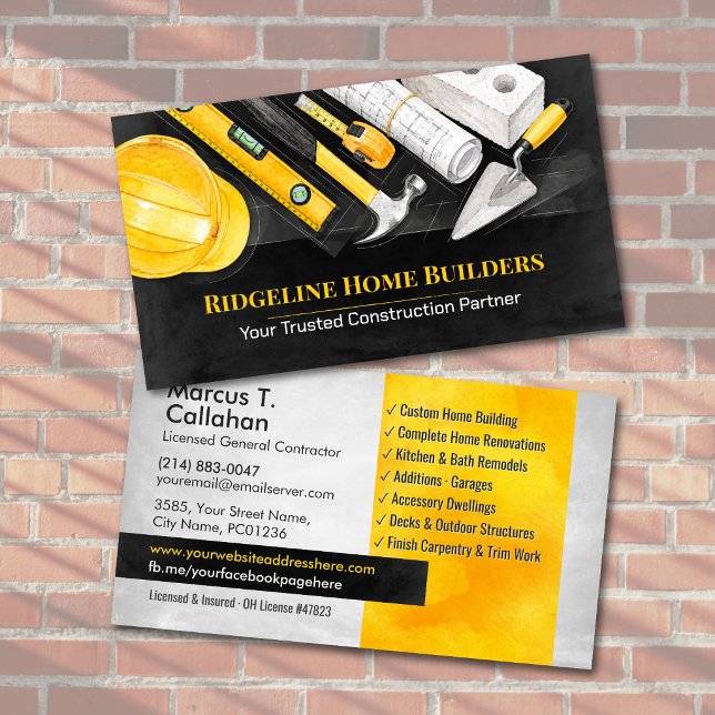 Allmän entreprenörsbyggnadstjänster visitkort (Skapare uppladdad)