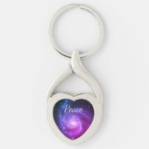 Allmän fred twisted heart silverfärgad nyckelring