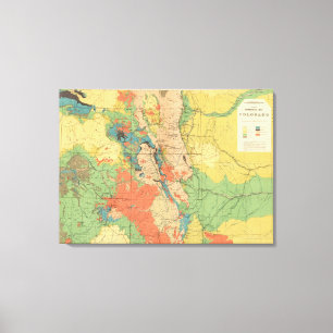 Allmän geologisk karta av Colorado Canvastryck