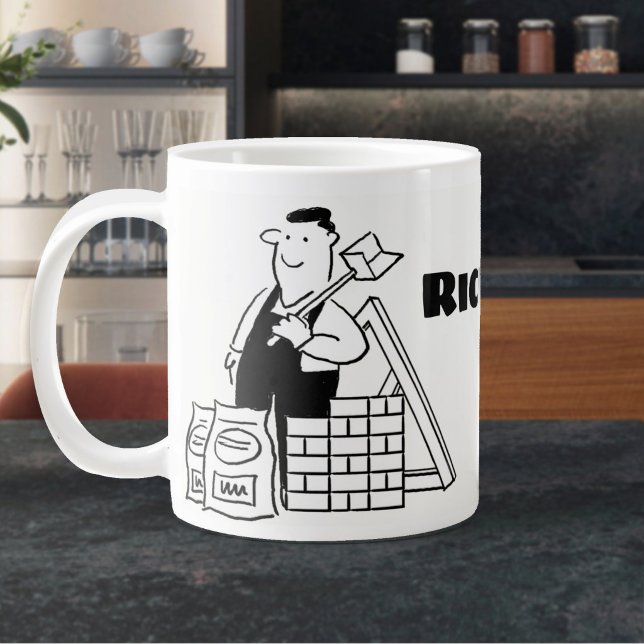 Allmän Hustillverkare Tecknad Jumbo Mugg (Large Mug for a Builder)