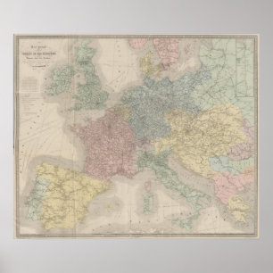 Allmän karta av européjärnvägar poster