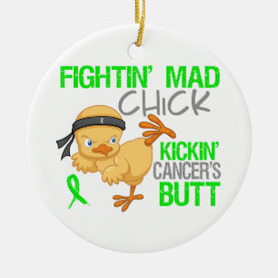 Allmän lymfkörtelcancer för Fightin chick Julgransprydnad Keramik
