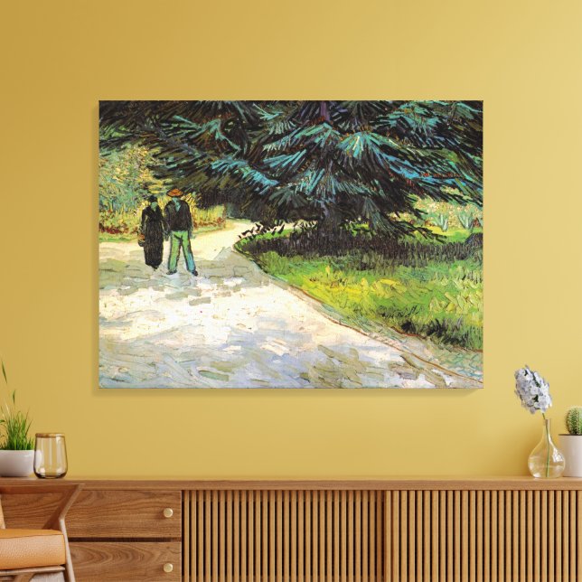 Allmän park med par av Vincent van Gogh Canvastryck (Insitu (Vardagsrum))